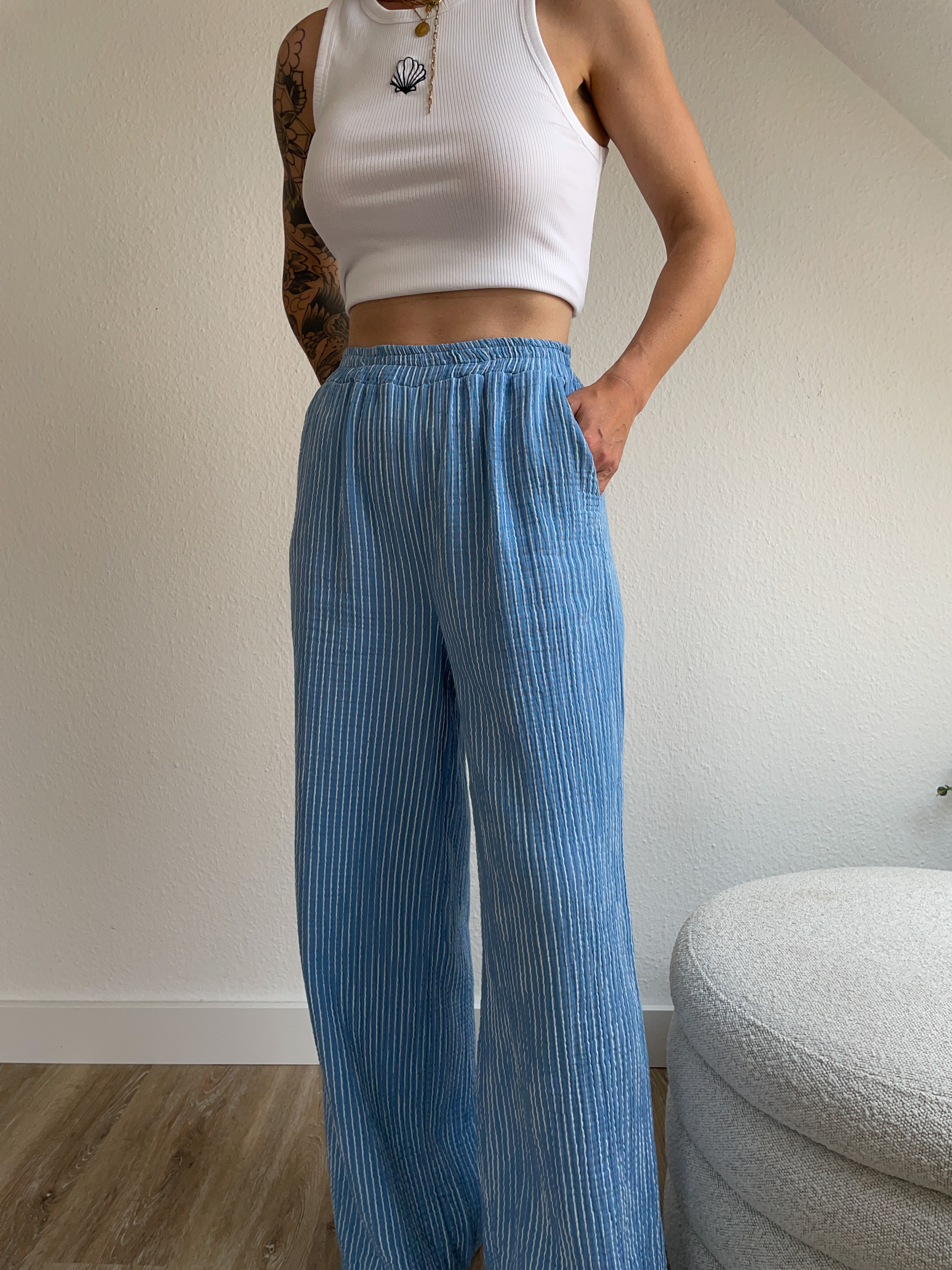 Musselinhose Stripes